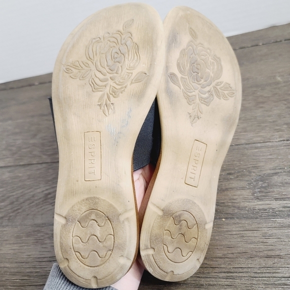 ESPRIT Black Tan Slip On Classic Minimalist Sandal - Picture 9 of 9